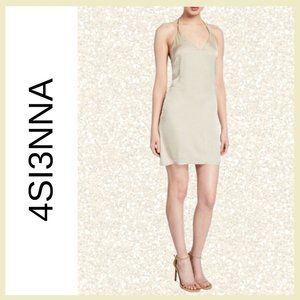 4SI3NNA Mini Slip Dress in Champagne NWT